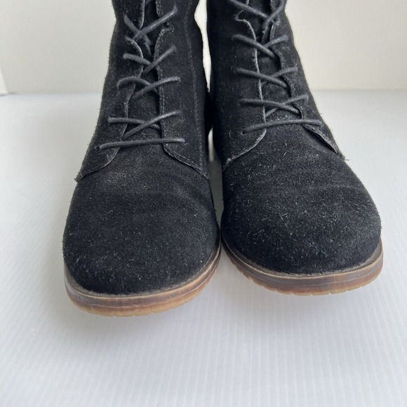 Steve Madden Rawlings Size 7 Black Leather Suede Booties Ankle Boots - Picture 4 of 12